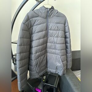 Izod Charcoal Gray Half-Zip Puffer Hoodie